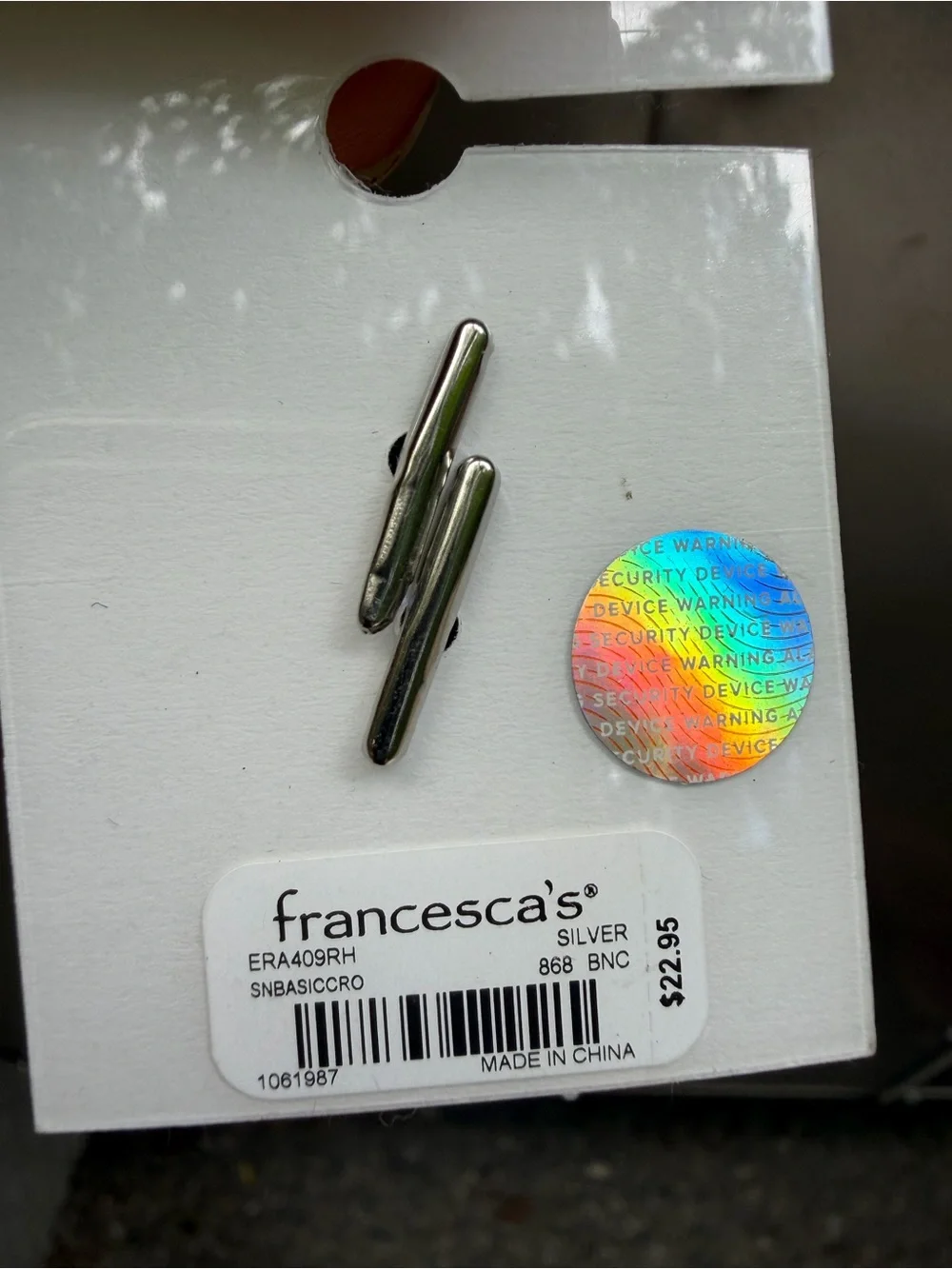 Francesca's Collections Silver Cross Ring - Size 7